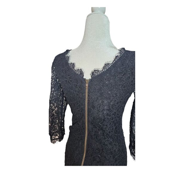 DIANE von FURSTENBERG ZARITA seen on Princess Meghan black lace mini dress 4 - Picture 9 of 11